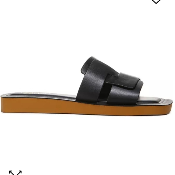 Franco Sarto Capri Slide Sandals Black -9 - Picture 2 of 8